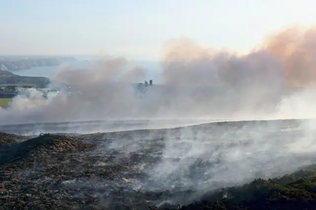 St Agnes Beacon fire. Pic: Andrew Trenoweth