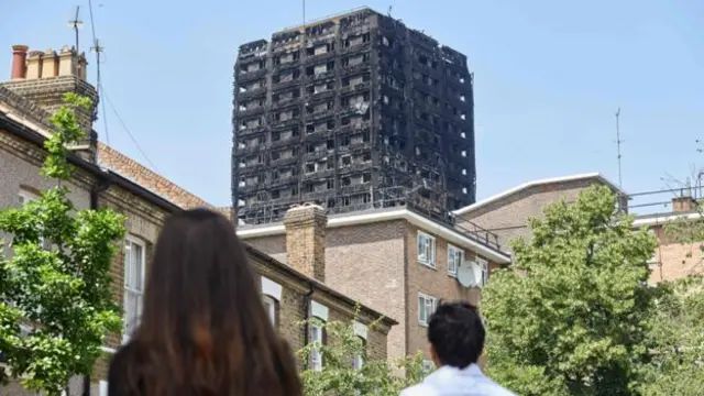 Grenfell Tower following fire