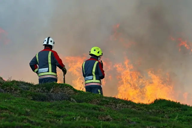 St Agnes Beacon fire. Pic: Andrew Trenoweth