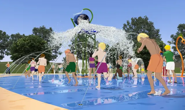 Artist's impression of water park