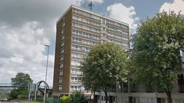 Council tower block on Bucknall New Road