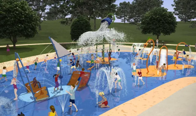 Artists impression of water park