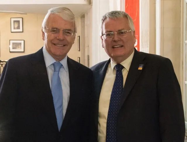 Sir John Major with EACH chief executive Graham Butland