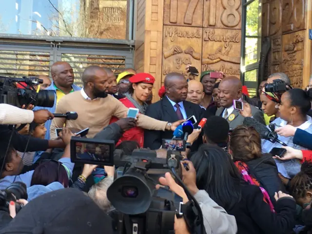 Bantu Holomisa in media scrum