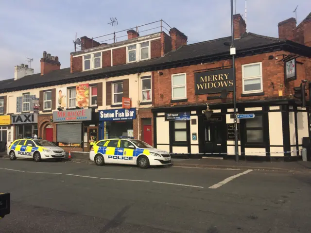 Police cordon on Railway Terrace in Derby