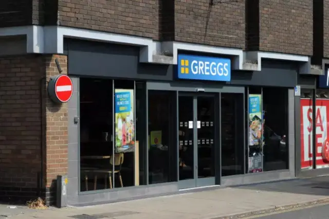 Exterior view of Greggs in Diss