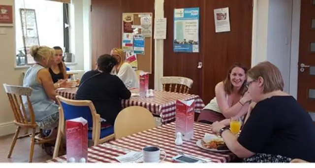 Beacon cafe - groups of people sitting at tables