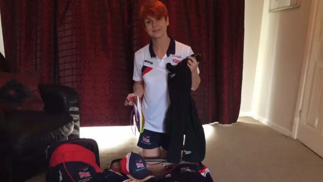 Sue Bennett with her Team GB kit