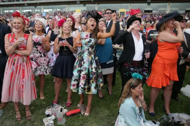 Racegoers at Royal Ascot