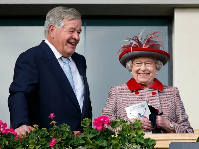 Sir Michael Stoute with the Queen