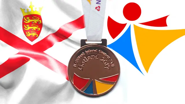 Flag, medal and logo