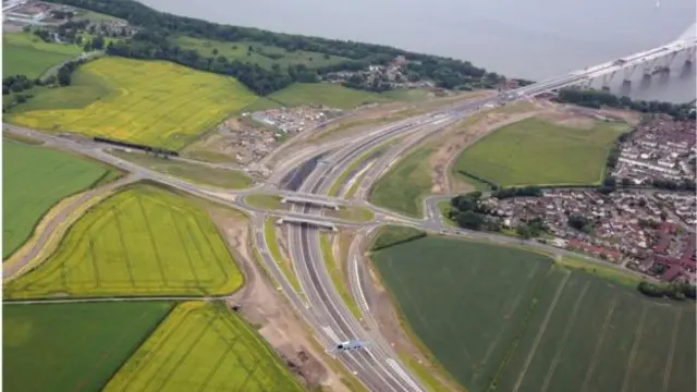 The new road network feeding into the south end of the new crossing