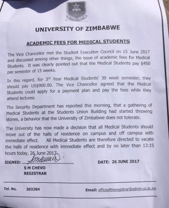 Notice from the government