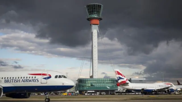 Planes at Heathrow Airport