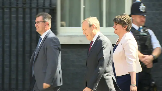 Sir Jeffrey Donaldson, Nigel Dodds and Arlene Foster