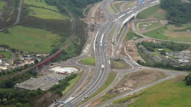 The new road network feeding into the north end of the new crossing