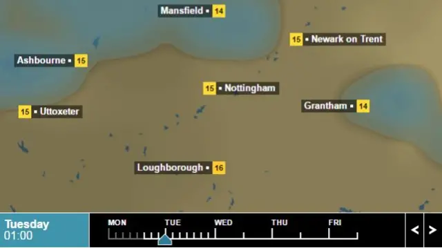 BBC Weather map