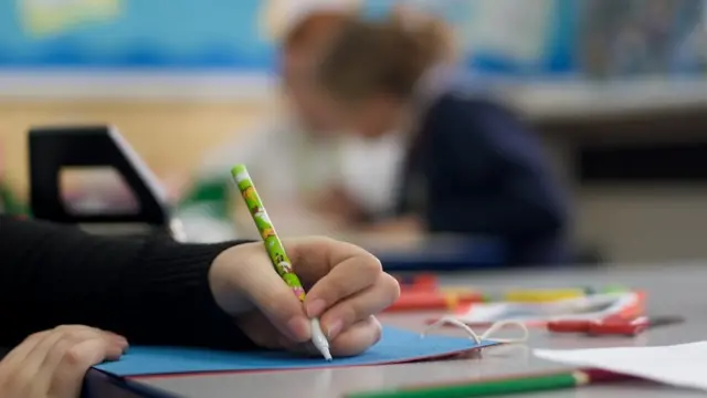 School pupil working