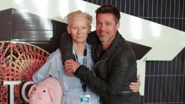 Brad Pitt and Tilda Swinton