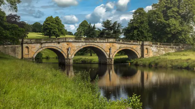 Bridge and river at Chatsworth