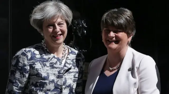 The agreement will see Arlene Foster's 10 DUP MPs support Theresa May's minority Conservative government