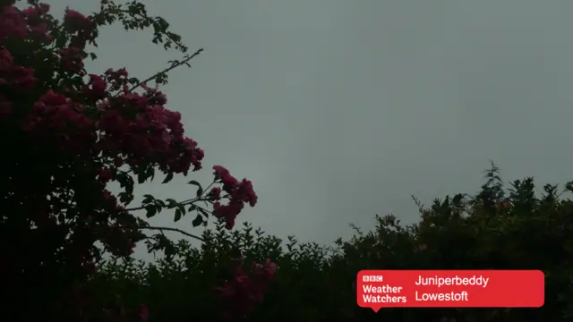 Cloudy skies in Lowestoft.