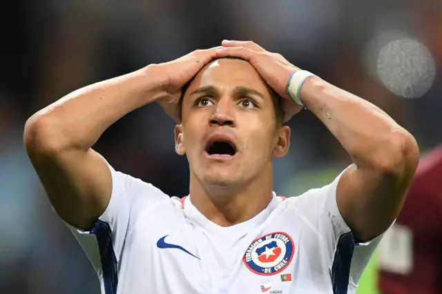 Alexis Sanchez reacts