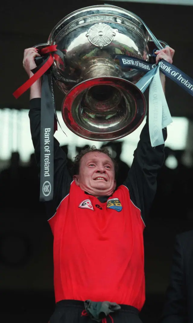 DJ Kane lifts the Sam Maguire Cup in 1994