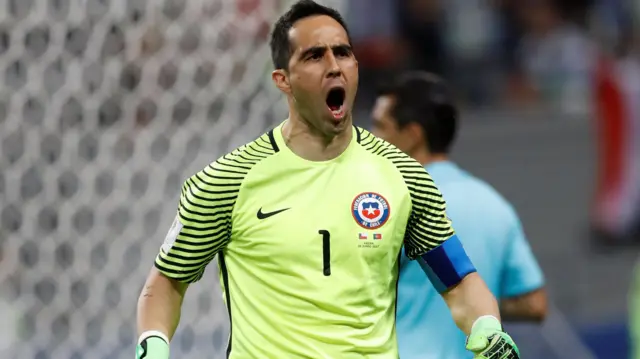 Claudio Bravo celebrates