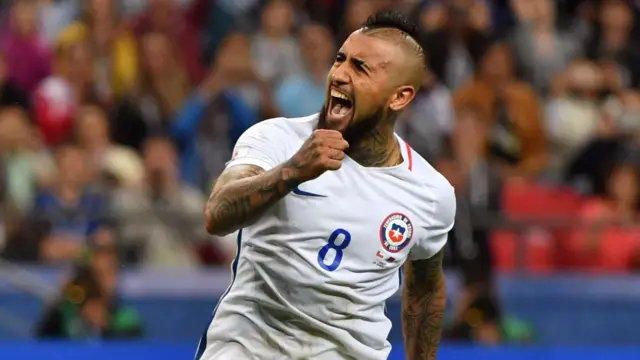 Arturo Vidal celebrates