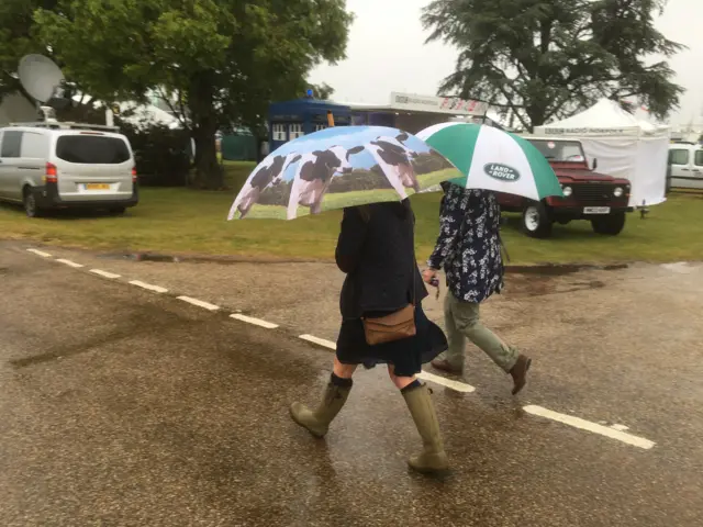 Ladies with umbrellas