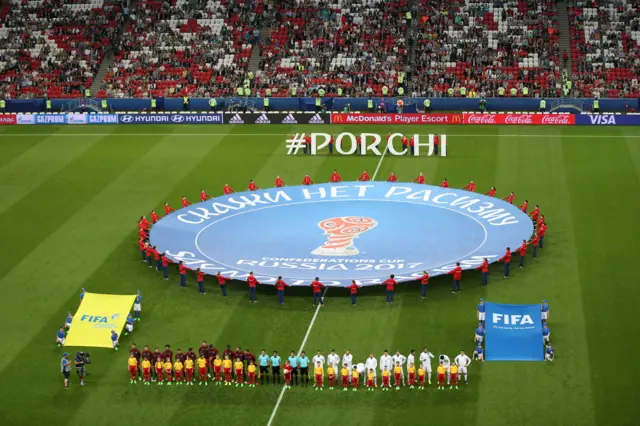 Portugal and Chile teams line-up