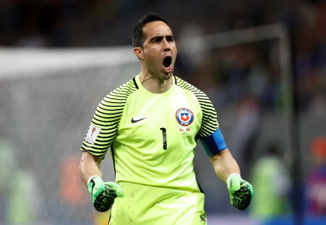 Claudio Bravo celebrates