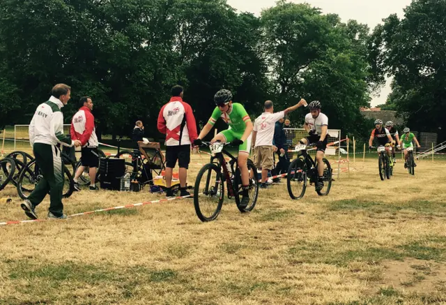 Guernsey mountain bikers racing