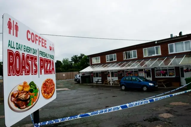 cafe with police tape