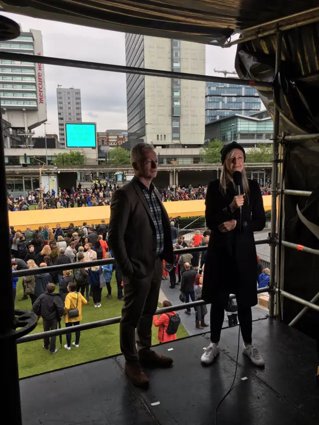 Mary Anne Hobbs opening What Is The City But The People? with festival artistic director John McGrath