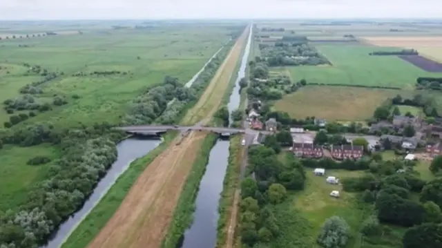 Drone footage of Welney washes