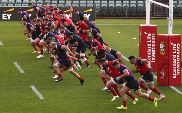 Lions warming up