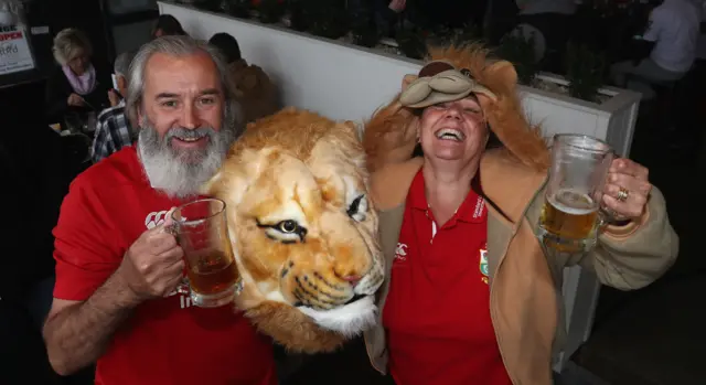 Lions fans in Whangarei