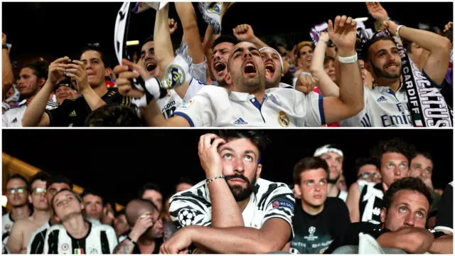 Real Madrid and Juventus fans