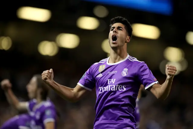 Marco Asensio celebrates