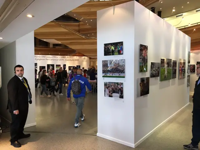 Champions League exhibition in the Millennium Centre