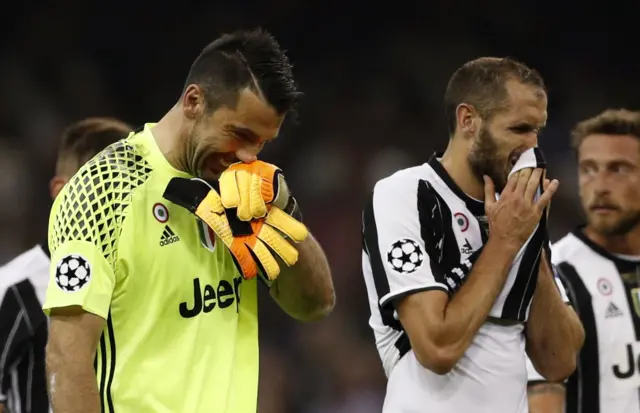 Gianluigi Buffon looks dejected