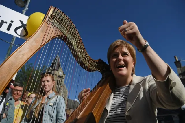 Nicola Sturgeon in Biggar, South Lanarkshire