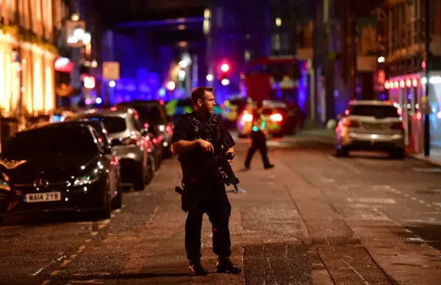 Armed police on Borough High Street