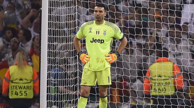 Gianluigi Buffon reacts