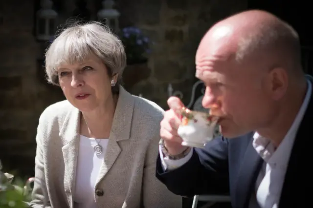 Theresa May and William Hague