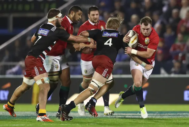 Stuart Hogg is tackled