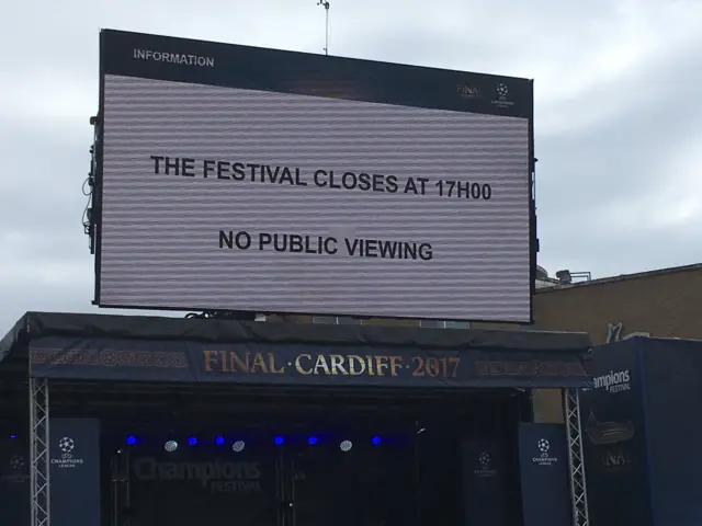 champions festival closing sign