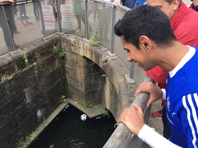 Ball in river